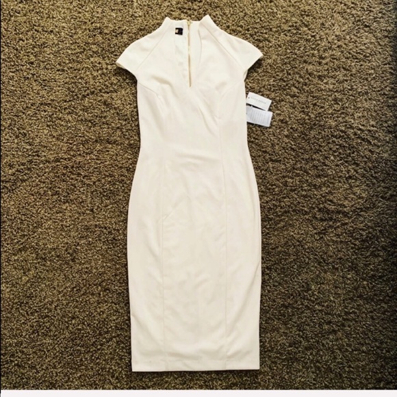 FLASH SALE! NEW Alexia Admor Scuba Dress off-white - Picture 3 of 8